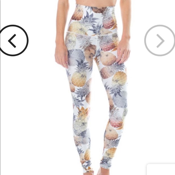 Emily Hsu gold pineapple print leggings - Picture 2 of 6